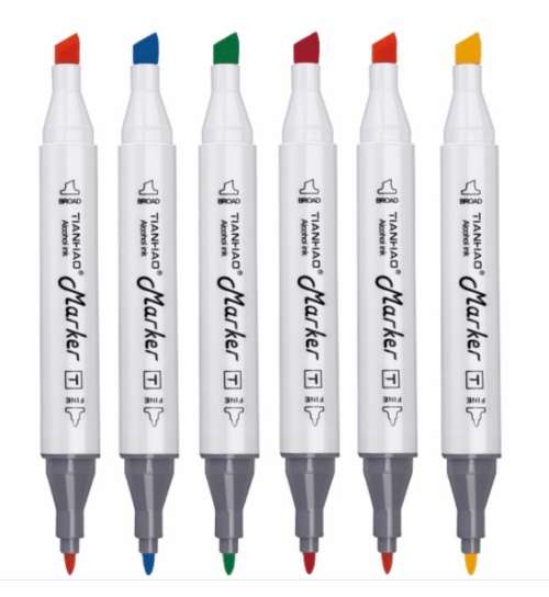 TIANHAO Set of 60 Colours Art Markers for Children and Adults (Artist Grade,Dual Tip,Alcohol Based)